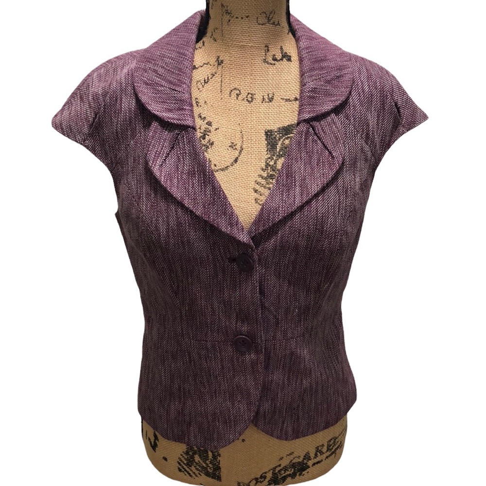 {The Limited} Purple Cap Sleeve Blazer And Skirt Set